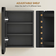 Bathroom Wall Cabinet with Mirror and Adjustable Shelves for Small Spaces 40x10x51cm,  Black Homcom