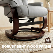 Recliner Chair and Footstool for Full Body Relaxation with Swivel Base Grey Homcom