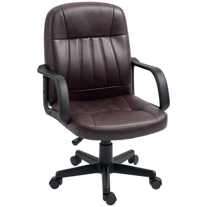 Dark Brown Swivel Executive Office Chair PU Leather With Padded Seat by HOMCOM