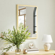 Rectangular Wall Mirror for Brightening and Enlarging Rooms Natural Wood Finish AOSOM