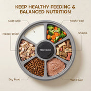 Automatic Cat Feeder With 6 Meal Scheduler and Ice Pack for Fresh Food White Grey AOSOM