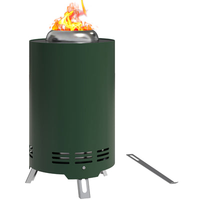 Smokeless Tabletop Fire Pit for Wood or Pellet Fuel Stainless Steel 16 x 16 cm by Outsunny