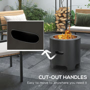 Smokeless 45cm Portable Fire Pit Wood Burning Bonfire Stove With Poker for Garden Camping by Outsunny