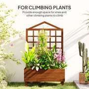 Brown Wooden Garden Planter with Trellis for Climbing Plants 90x43x150cm by Outsunny