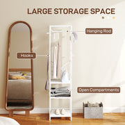 White Multi Storage Clothes Rail With Shelves And Hanging Space