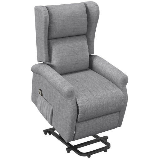 Electric Power Lift Recliner Armchair With Remote And Footrest For Elderly Comfort Grey