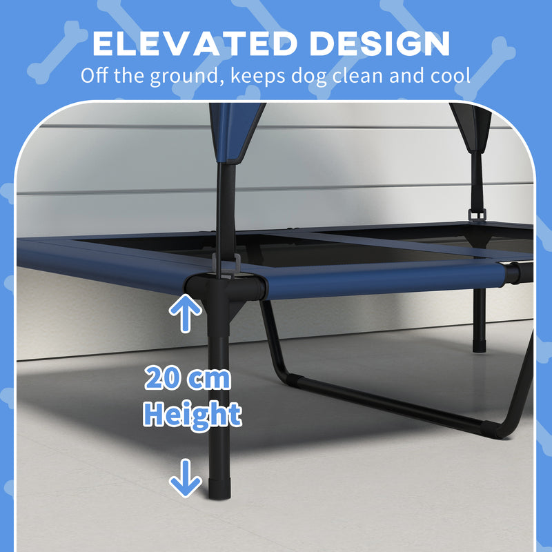 Elevated Cooling Pet Bed With Breathable Mesh For Medium And Large Dogs Dark Blue