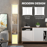 White Floor Lamp with Shelves Duo Light Design for Storage and Display by HOMCOM