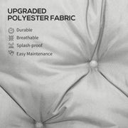 Light Grey Three Seater Bench Cushion for Outdoor and Garden Seating by Outsunny