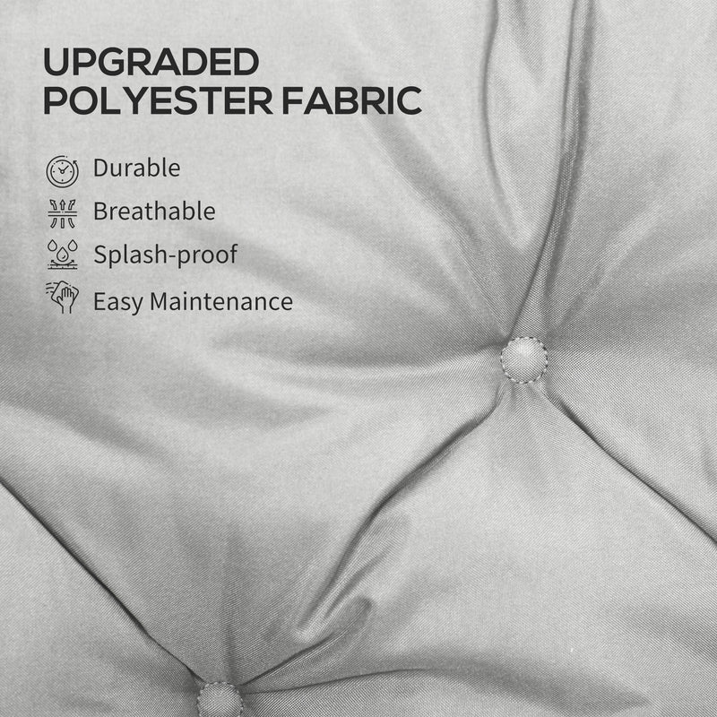 Light Grey Three Seater Bench Cushion for Outdoor and Garden Seating by Outsunny