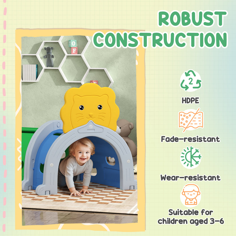 Kids Play Tunnel Lion Design for Indoor and Outdoor Crawl and Climb Ages 3-6 by AIYAPLAY Aiyaplay