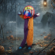 Dimensions diagram showing the clown at 167 cm tall on a 70 x 25 cm base