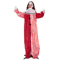 Outsunny 165cm animated Halloween clown decoration standing in red and white striped costume with skull mask