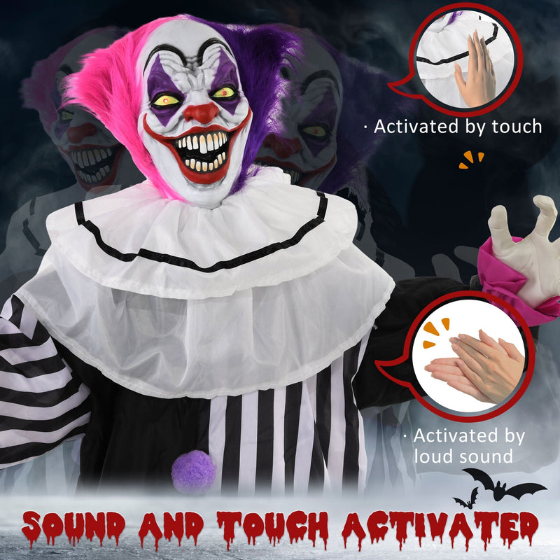 Graphic showing the decoration is activated by touch or by loud sound with icon call-outs
