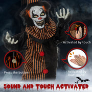 Clown showing button, touch and loud-sound activation