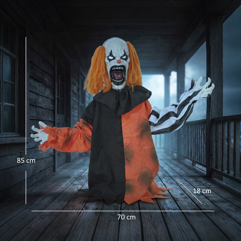 Dimensions diagram showing the Joker clown at 85 cm tall on a 70 x 18 cm base