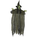 Outsunny 170cm green animated hanging Halloween witch decoration on a white background
