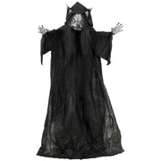 Animated pop-up werewolf to ghost reveal Halloween decoration in a black robe