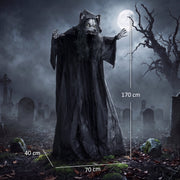 Dimensions diagram showing the pop-up werewolf ghost decoration at 170 cm tall and 70 cm wide