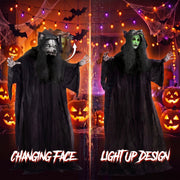 Side by side comparison of the changing face and light-up design features