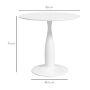 Modern Round Dining Table with Steel Base Space Saving Design for Small Spaces Grey