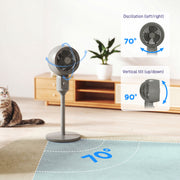 Oscillating Floor Fan with Adjustable Airflow for Home or Office Cooling Grey AOSOM