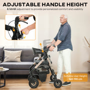 4 Wheel Rollator Walker with Seat and Storage for Elderly or Disabled Support Black AOSOM