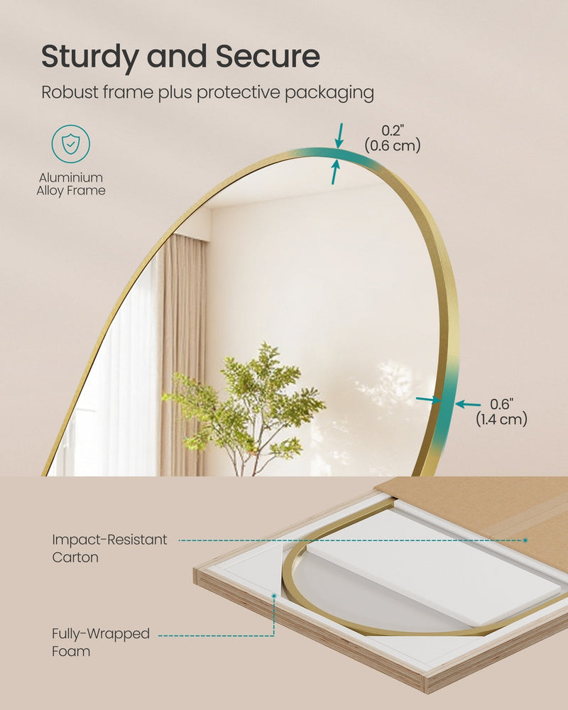 Close-up of the slim aluminium alloy frame edge with a cutaway of the foam-wrapped protective packaging