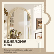 Close-up of the beige textured grooved edge frame detail