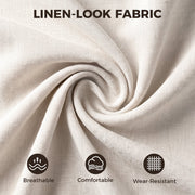 Close-up of the beige linen-look fabric texture on the Homcom office chair