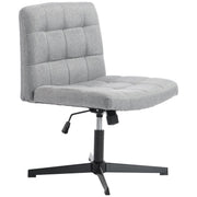 Homcom armless office chair in grey linen-look fabric, front three-quarter studio view