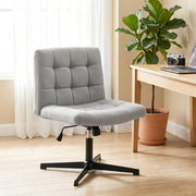 Grey Homcom office chair beside a home desk with a plant and camera, lifestyle setting