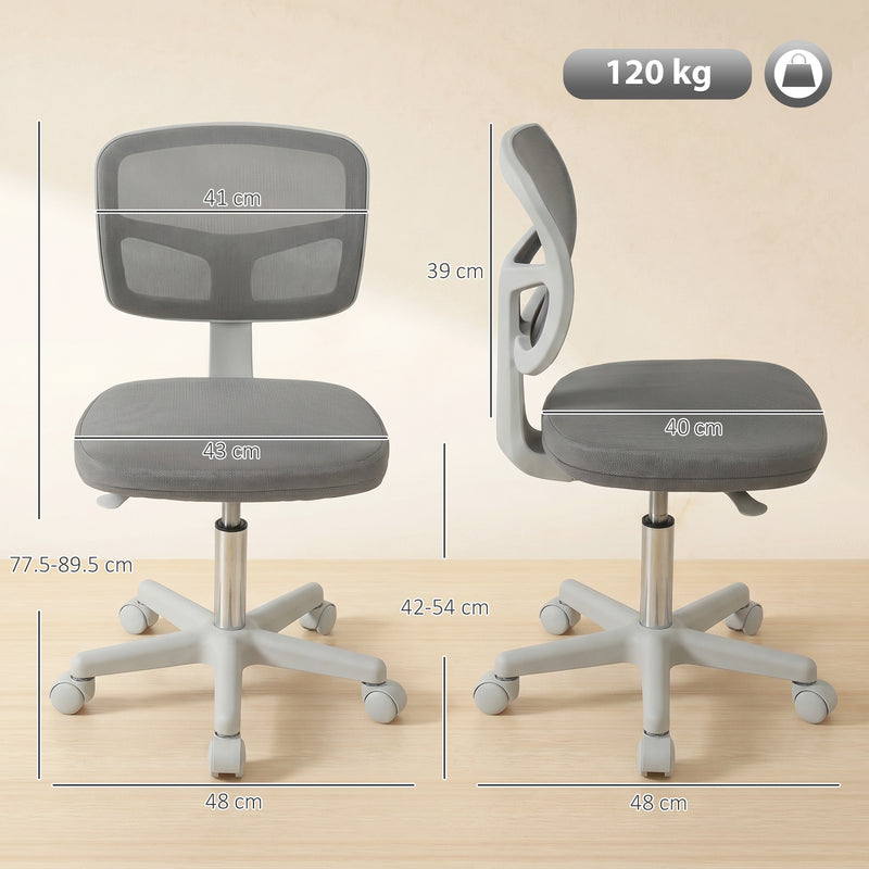 Armless mesh office chair dimensions diagram