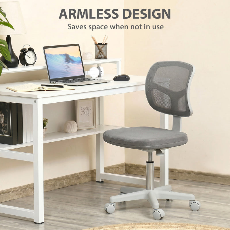 Armless mesh office chair additional detail view