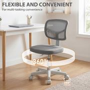 Armless mesh office chair additional detail view