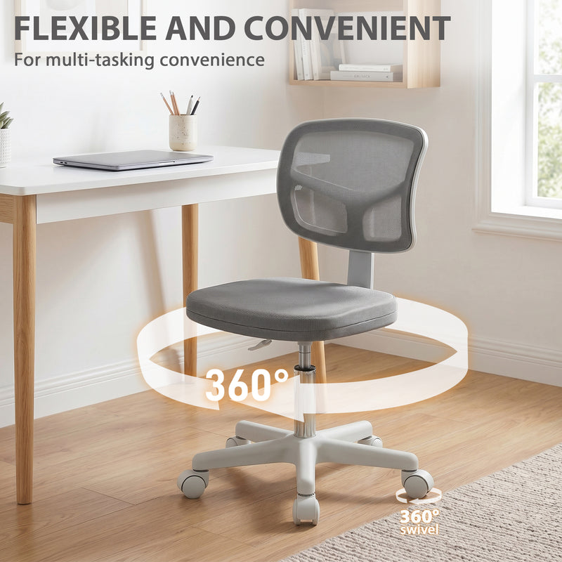 Armless mesh office chair additional detail view