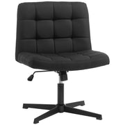 HOMCOM armless linen-look office chair in black, front angle view