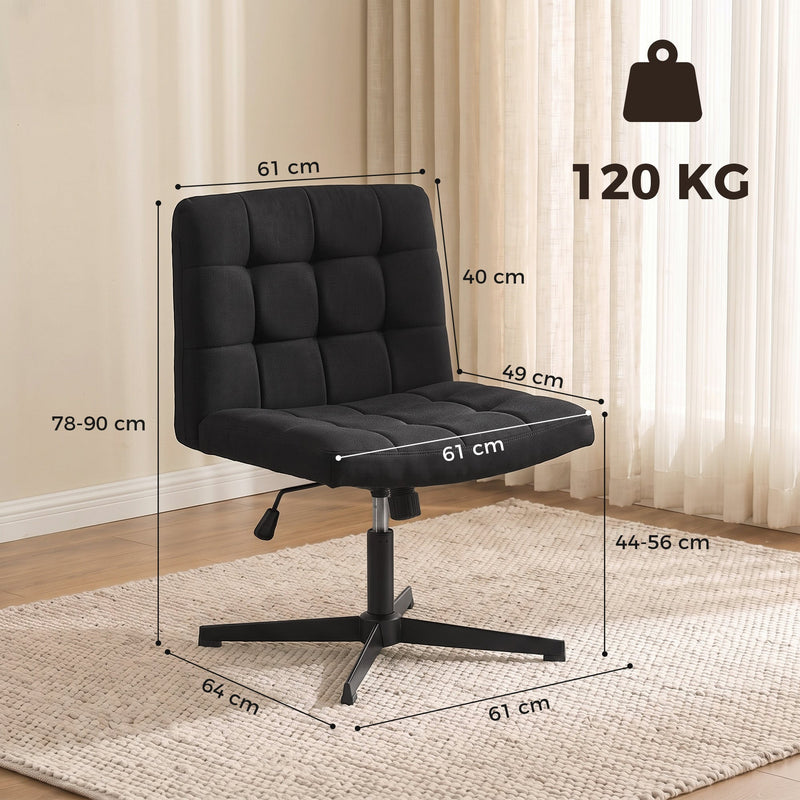 Dimension diagram showing 61cm wide seat, 44-56cm height and 120kg capacity