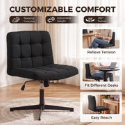 Customizable comfort graphic showing rocking function, adjustable height and 360 degree swivel