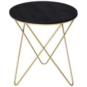 Round Coffee Table with Metal Crossed Legs, Modern Living Room Furniture - Black/Gold Tone (Φ43cm) by Homcom Homcom