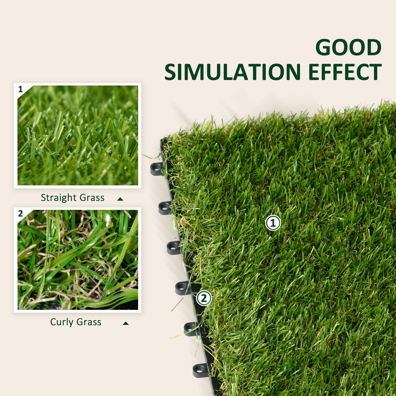 Close-up comparing straight and curly grass fibres for a realistic lawn look