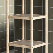 Four Tier Bamboo Bathroom Storage Shelf Natural Finish by HOMCOM