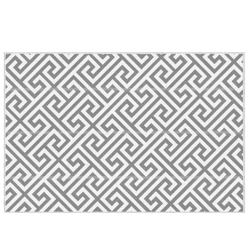 Reversible Light Grey Outdoor Rug 152x243cm for Camping Garden or Indoor Use