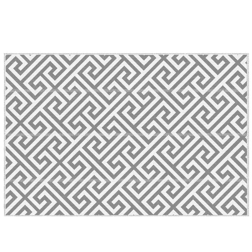 Reversible Light Grey Outdoor Rug 152x243cm for Camping Garden or Indoor Use