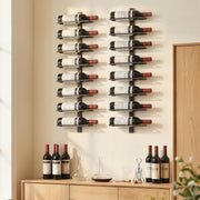 Wall Mounted Wine Rack for 8 Bottles Space Saving Steel Storage Black AOSOM