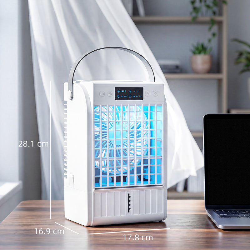 Portable Air Conditioner and Mini Fan with Humidifier for Bedrooms and Offices White AOSOM
