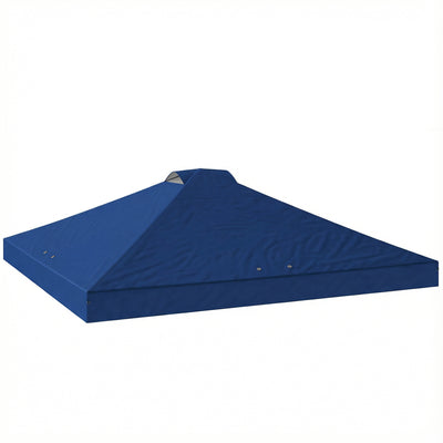 Gazebo Replacement Canopy Waterproof UV Protection for 3 x 3 m Straight-Leg Frame Blue Outsunny