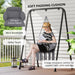 Dark Grey Hanging Hammock Chair with Soft Cushion Cotton Rope Boho Swing Seat by Outsunny