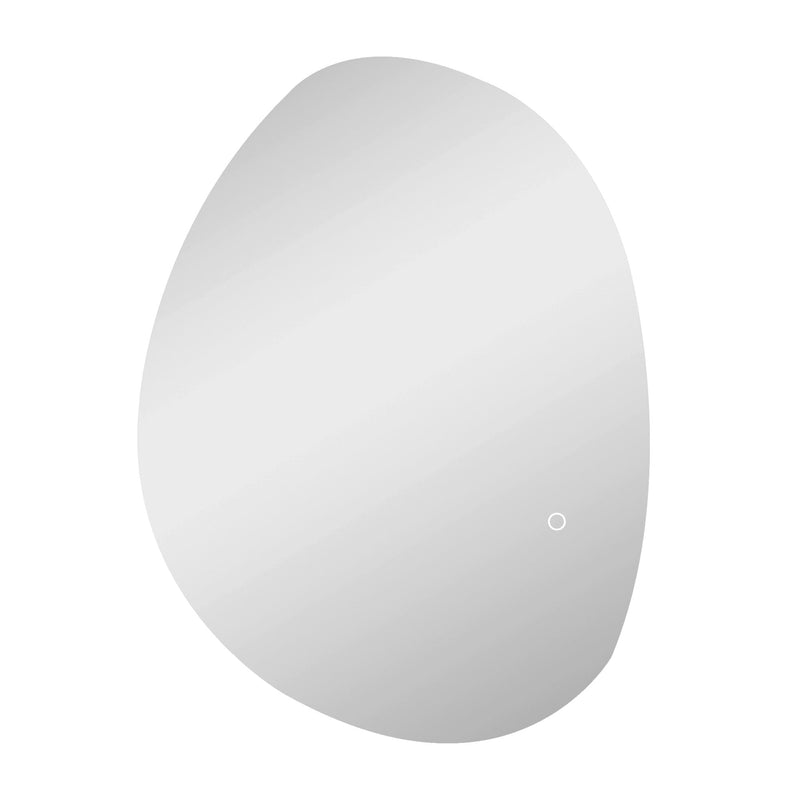 Asymmetric LED bathroom mirror, 70 x 50 cm: front view on a white background