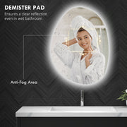 Asymmetric LED bathroom mirror, 80 x 60 cm: anti-fog area on the glass